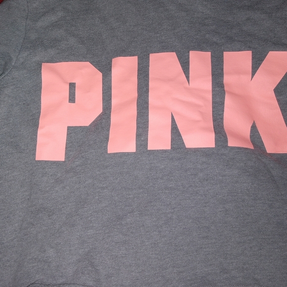 PINK Victoria's Secret Gray Boxy Cropped Sweatshirt - Picture 3 of 12